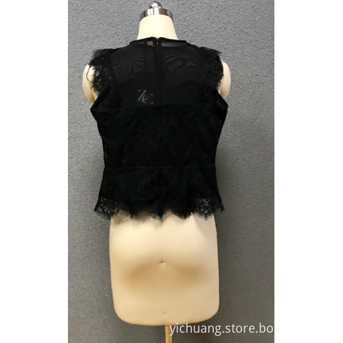 women's black lace blouse